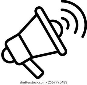 Megaphone Vector Lineal Icon On White Background.