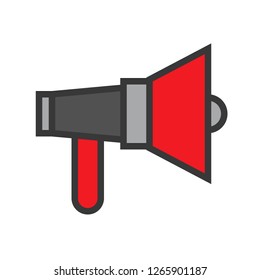 Megaphone vector, Online shopping filled design icon editable outline