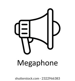 Megaphone-Vektorgrafik   Skizze Design Illustration. Multimedia-Symbol auf weißem Hintergrund - EPS10-Datei