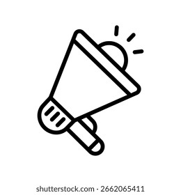 Icono de contorno de Vector de megáfono. Archivo EPS 10