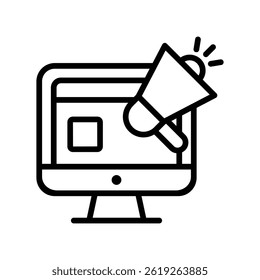 Megaphone Vector outline icon. Eps10 file 