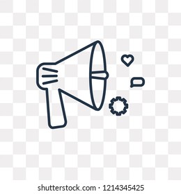 Megaphone vector outline icon isolated on transparent background, high quality linear Megaphone transparency concept can be used web and mobile