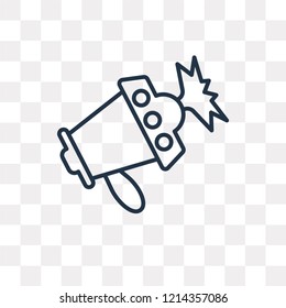Megaphone vector outline icon isolated on transparent background, high quality linear Megaphone transparency concept can be used web and mobile