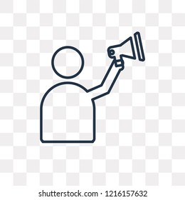 Megaphone vector outline icon isolated on transparent background, high quality linear Megaphone transparency concept can be used web and mobile