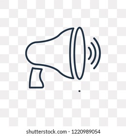 Megaphone vector outline icon isolated on transparent background, high quality linear Megaphone transparency concept can be used web and mobile