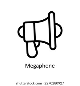 Vector Megaphone   iconos de esquema. Material gráfico simple