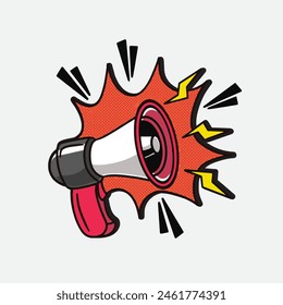 megaphone vector with pop art style good for design