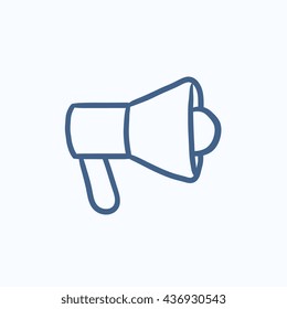 Megaphone vector sketch icon isolated on background. Hand drawn Megaphone icon. Megaphone sketch icon for infographic, website or app.
