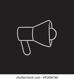 Megaphone vector sketch icon isolated on background. Hand drawn Megaphone icon. Megaphone sketch icon for infographic, website or app.