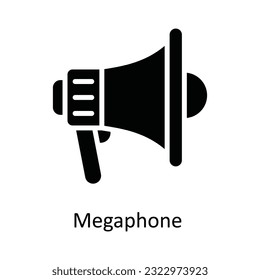 Megaphone-Vektorgrafik   solide Icon Design Illustration. Multimedia-Symbol auf weißem Hintergrund - EPS10-Datei