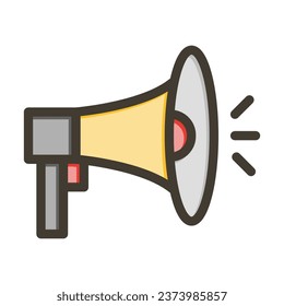 Icono De Colores Llenos De La Línea Espesa Del Vector Megaphone Para Uso Personal Y Comercial.
