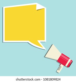 megaphone vector.label. free space for text. wallpaper. background.