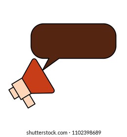 megaphone voice advertising speech bubble retro style