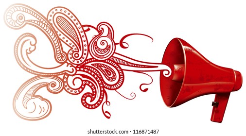 megaphone with voices
