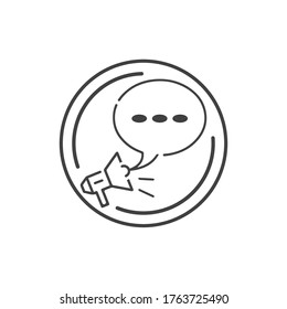 Megaphone   Volume Audio   Speaker waves vector illustration design template