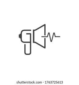 Megaphone   Volume Audio   Speaker waves vector illustration design template