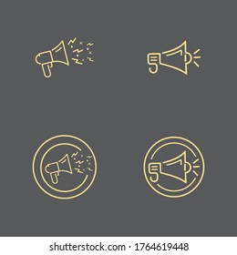 Megaphone   Volume Audio   Speaker waves vector illustration design template