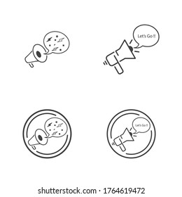 Megaphone   Volume Audio   Speaker waves vector illustration design template