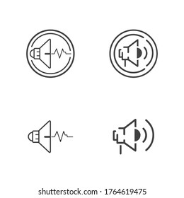 Megaphone   Volume Audio   Speaker waves vector illustration design template