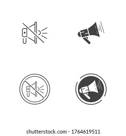 Megaphone   Volume Audio   Speaker waves vector illustration design template