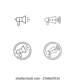 Megaphone   Volume Audio   Speaker waves vector illustration design template
