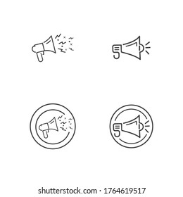 Megaphone   Volume Audio   Speaker waves vector illustration design template