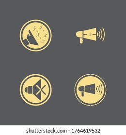 Megaphone   Volume Audio   Speaker waves vector illustration design template