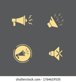 Megaphone   Volume Audio   Speaker waves vector illustration design template