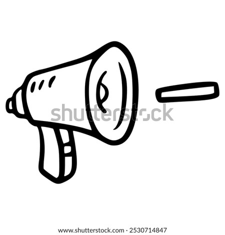 megaphone volume down with minus hand drawn doodle outline icon