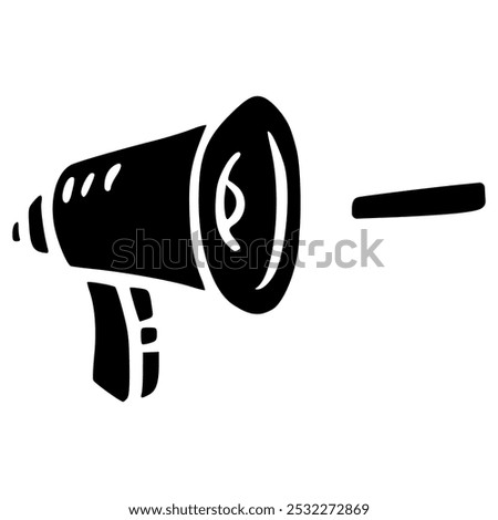 megaphone volume down with minus symbol doodle glyph icon