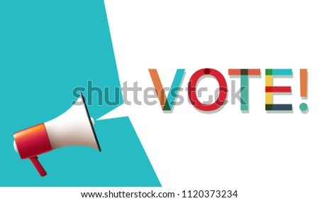 Megaphone with VOTE Speech Bubble