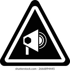 Sinal de aviso Megafone isolado em fundo branco