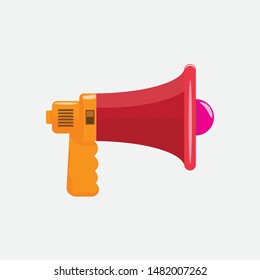 Megaphone for website and business promotion banners. Flat Vector illustration.
