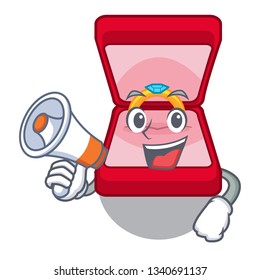 With megaphone wedding ring box in cartoon shape
