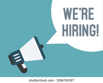 Megaphone With We're Hiring Speech