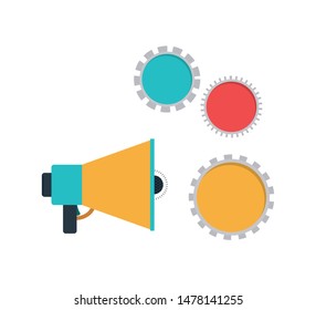 megaphone with white background Vector illustration