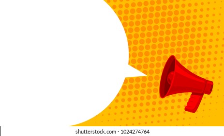 Megaphone white bubble for social media marketing concept. Vector announce for marketing.