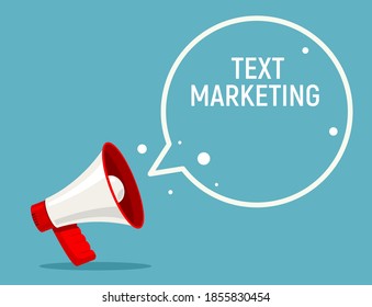 Megaphone white bubble for social media marketing concept. Vector announce for marketing