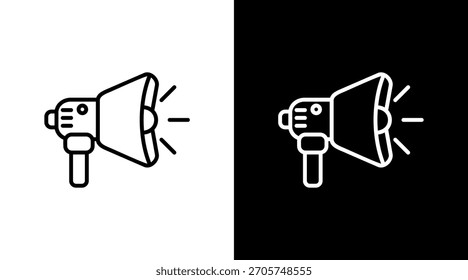 Megáfono blanco Icon Set Vector