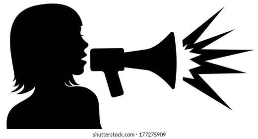 Megaphone Woman Silhouette 