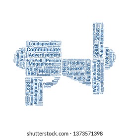 megaphone word cloud. tag cloud about megaphone