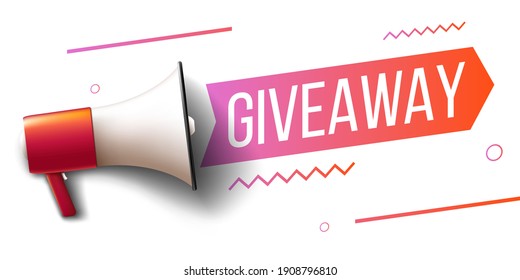 Megaphone with word "Giveaway" Banner