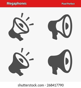 Megaphones Icons. Professional, pixel perfect icons optimized for both large and small resolutions. EPS 8 format.