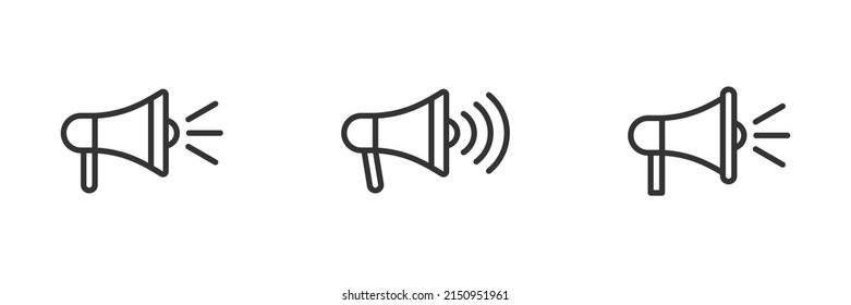 Megaphones icons set. loudspeaker icon. Flat vector illustration.