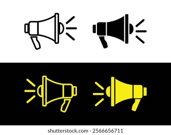 Megaphones loudspeaker icon. Speaker icon with voice recording.