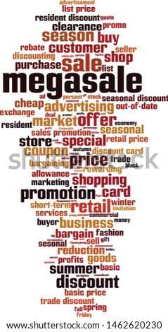 Megasale word cloud concept. Collage made of words about megasale. Vector illustration 