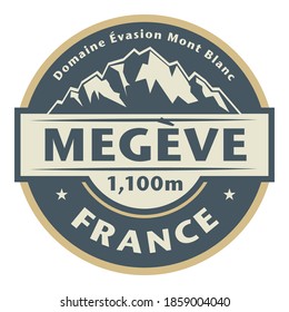 Megeve is a ski resort village in the Alps of southeastern France, in the Mont Blanc massif. Vector illustration