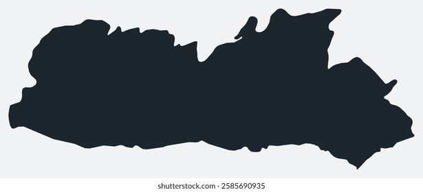 Meghalaya map. Just a simple border map. Shape of the state. Flat blank Meghalaya outline. Vector boundary illustration.