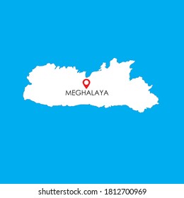 Meghalaya state map in India