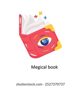 Etiqueta engomada del contorno del Vector del doodle del libro de Megical. Archivo EPS 10